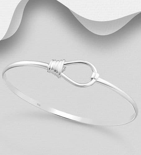 925 Sterling Silver Hand Crafted Solid Bangle That Opens